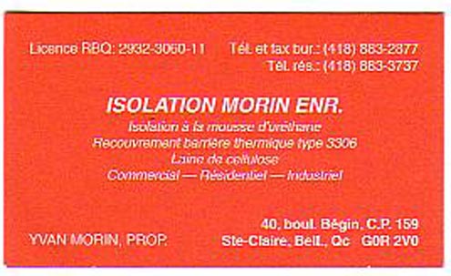 Isolation Morin enr.