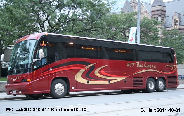 BUS/AUTOBUS: MCI J4500 2010 417 Bus Line