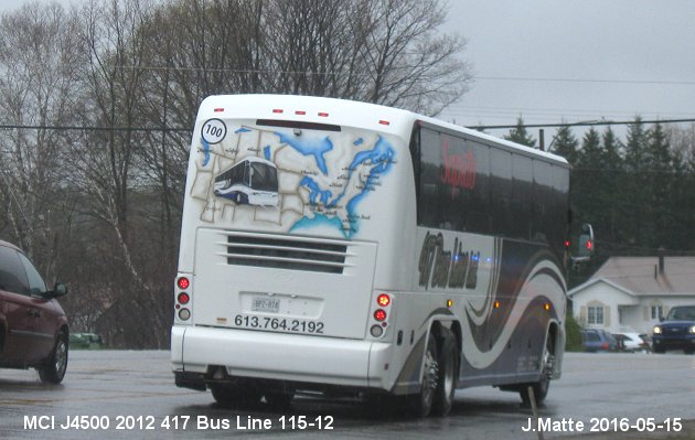 BUS/AUTOBUS: MCI J4500 2012 417 Bus Line