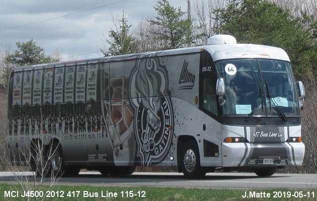 BUS/AUTOBUS: MCI J4500 2012 417 Bus Line