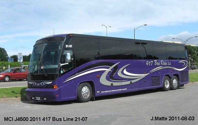 BUS/AUTOBUS: MCI J4500 2011 417 Bus Line