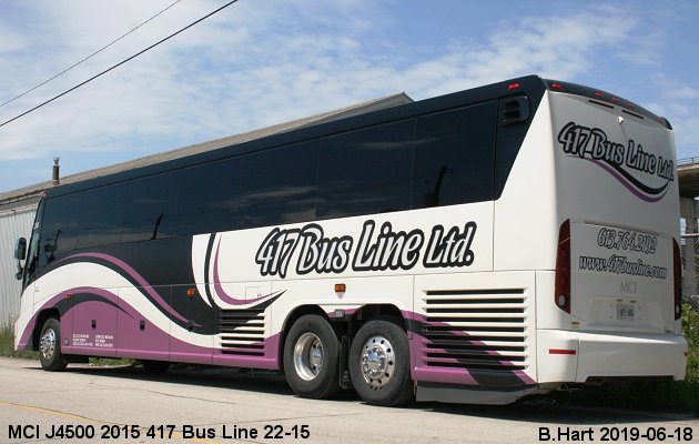 BUS/AUTOBUS: MCI J4500 2015 417 Bus Line