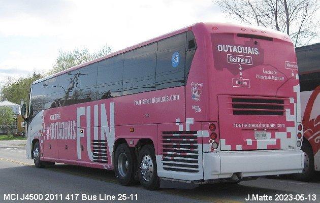 BUS/AUTOBUS: MCI J4500 2011 417 Bus Line