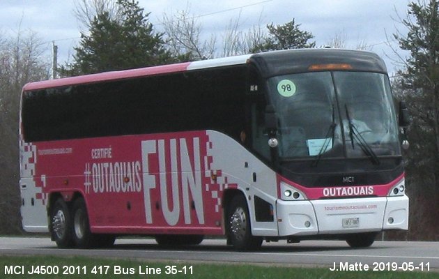 BUS/AUTOBUS: MCI J4500 2011 417 Bus Line