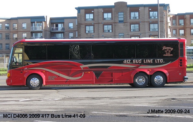 BUS/AUTOBUS: MCI D4005 2009 417 Bus Line