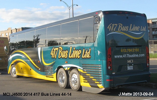 BUS/AUTOBUS: MCI J4500 2014 417 Bus Line