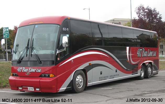 BUS/AUTOBUS: MCI J4500 2011 417 Bus Line