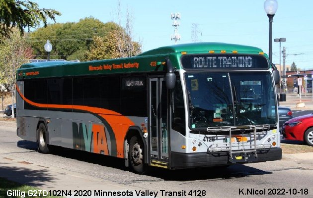 BUS/AUTOBUS: Gillig G27D102N4 2020 Minnesota Valey Transit