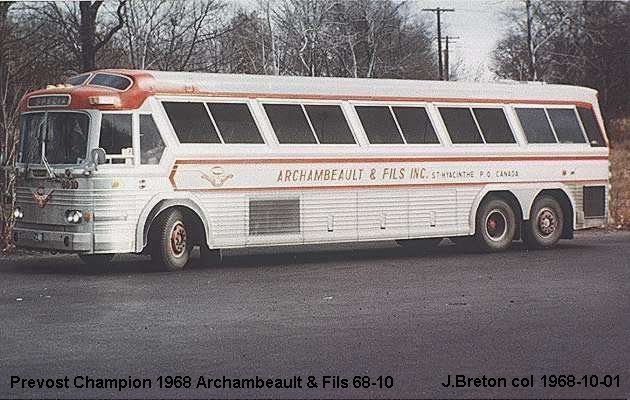 BUS/AUTOBUS: Prevost Champion 1968 Archambaut