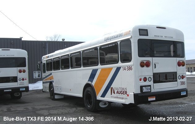 BUS/AUTOBUS: Blue Bird TX3 2014 Auger M