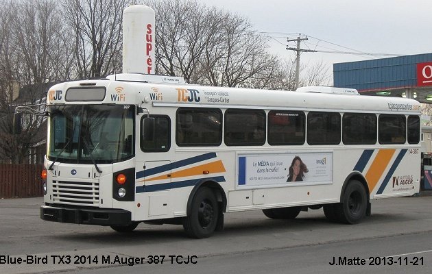 BUS/AUTOBUS: Blue Bird TX 3 2014 Auger M