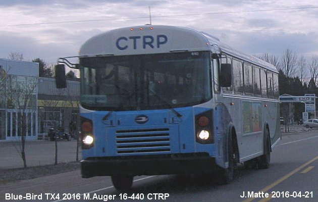 BUS/AUTOBUS: Blue Bird TX 4 2016 Auger M