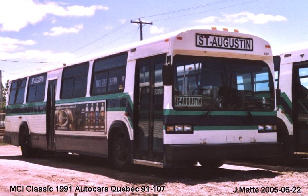 BUS/AUTOBUS: MCI Classic 1991 Autocar Quebec
