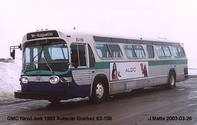 BUS/AUTOBUS: GMC New Look 1983 Autocar Quebec