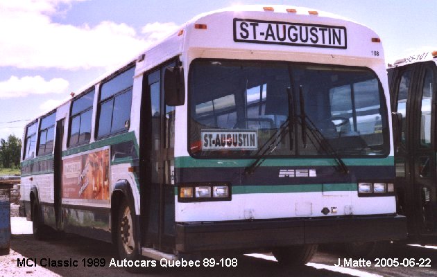 BUS/AUTOBUS: MCI Classic 1989 Autocar Quebec