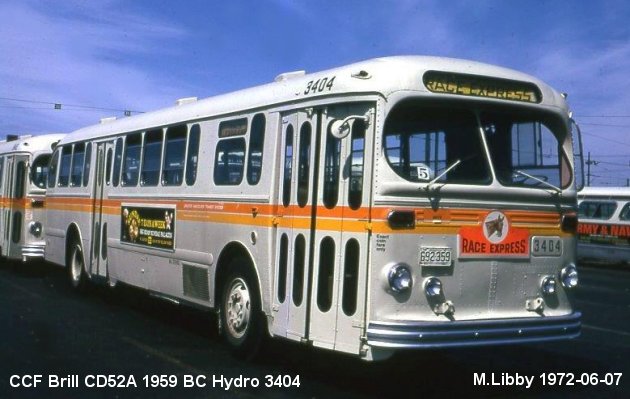 BUS/AUTOBUS: C.C.F./Brill CD52A 1959 BC Hydro