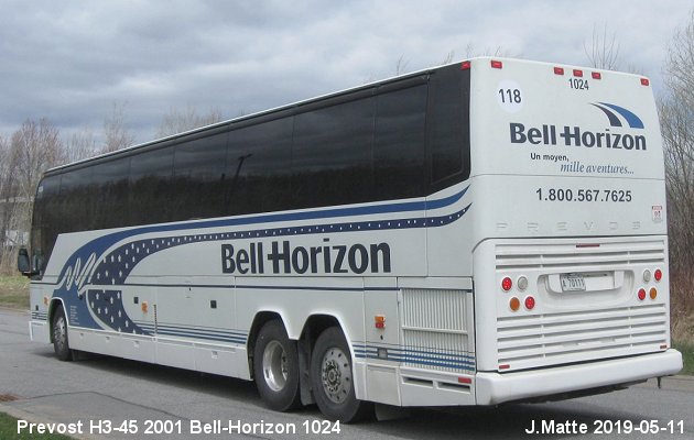 BUS/AUTOBUS: Prevost H3-45 2001 Bell-Horizon
