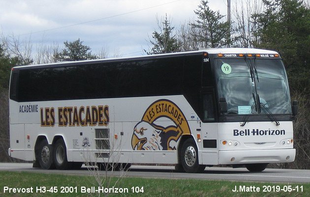 BUS/AUTOBUS: Prevost H3-45 2001 Bell-Horizon