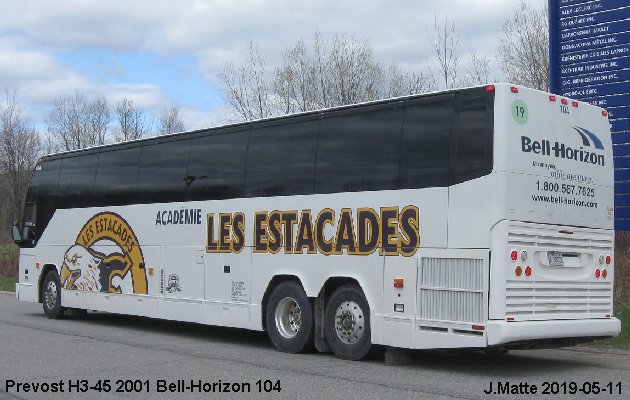 BUS/AUTOBUS: Prevost H3-45 2001 Bell-Horizon