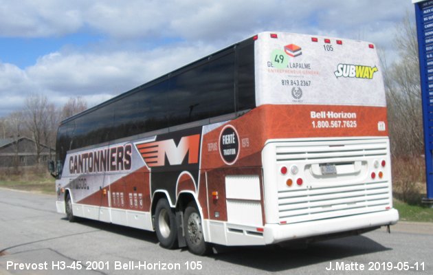 BUS/AUTOBUS: Prevost H3-45 2001 Bell-Horizon