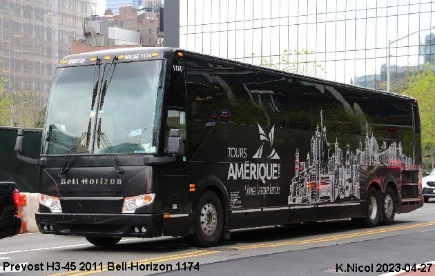 BUS/AUTOBUS: Prevost H3-45 2011 Bell-Horizon