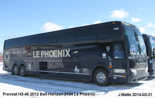 BUS/AUTOBUS: Pontiac H3-45 2012 Bell-Horizon