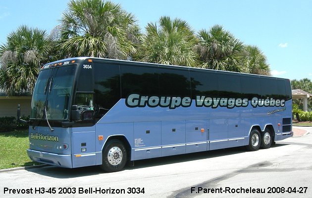 BUS/AUTOBUS: Prevost H3-45 2003 Bell-Horizon