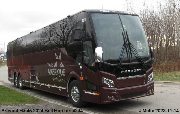 BUS/AUTOBUS: Prevost H3-45 2024 Bell-Horizon