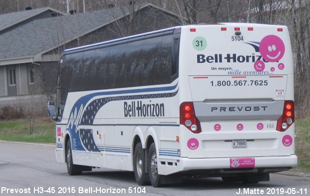 BUS/AUTOBUS: Prevost H3-45 2015 Bell-Horizon