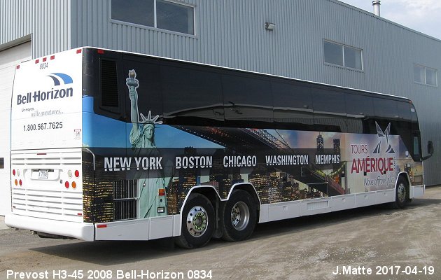 BUS/AUTOBUS: Prevost H3-45 2008 Bell-Horizon