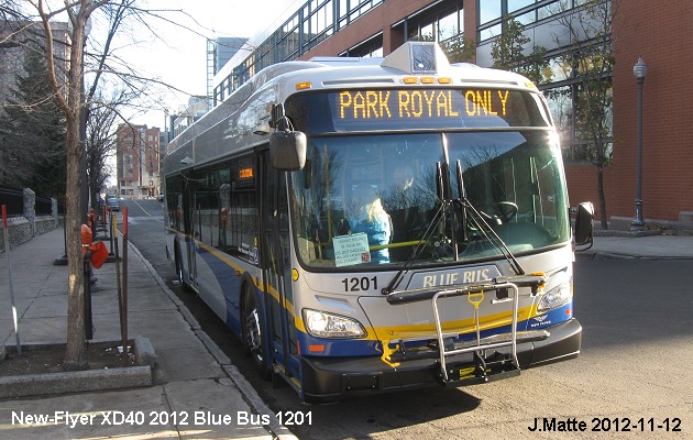 BUS/AUTOBUS: New Flyer XD 40 2012 Blue Bus