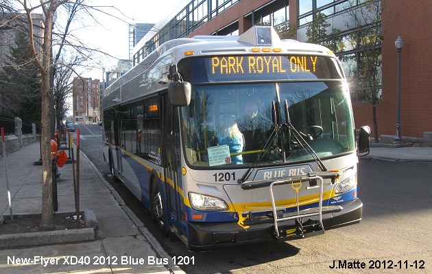 BUS/AUTOBUS: New Flyer XD 40 2012 Blue Bus