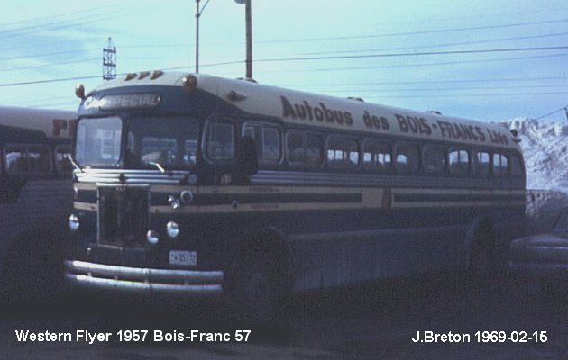 BUS/AUTOBUS: Western Flyer T 36 1957 Bois-Francs