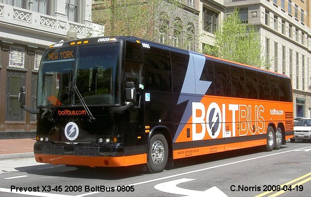 BUS/AUTOBUS: Prevost X3-45 2008 Boltbus
