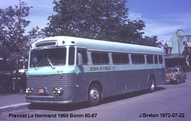 BUS/AUTOBUS: Prevost Le Normand 1958 Bonin