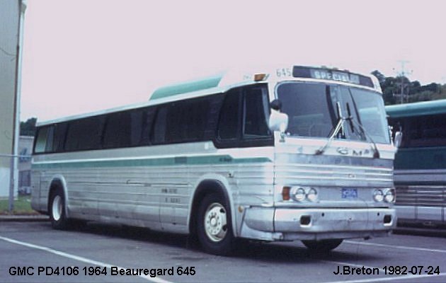 BUS/AUTOBUS: GMC PD 4106 1964 Beauregard