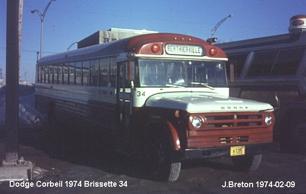 BUS/AUTOBUS: Dodge Corbeil 1974 Brissette