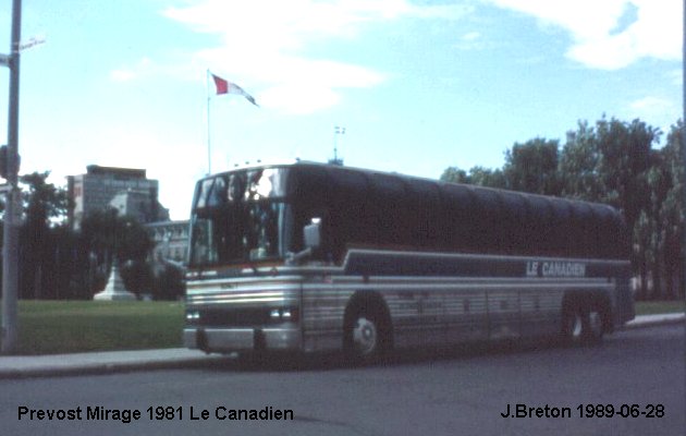 BUS/AUTOBUS: Prevost Le Mirage 1981 Canadien