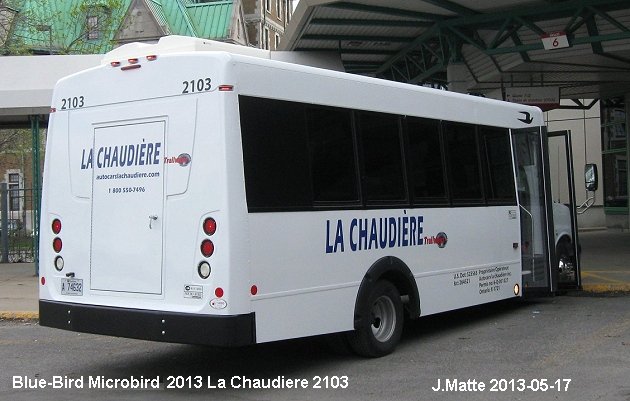 BUS/AUTOBUS: Blue Bird Microbird 2013 Chaudiere