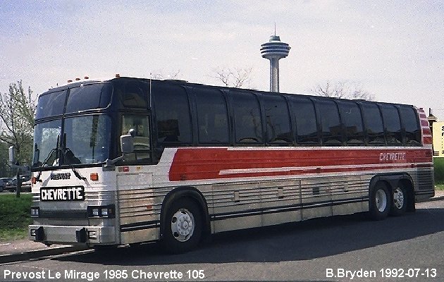 BUS/AUTOBUS: Prevost Le Mirage 1985 Chevrette