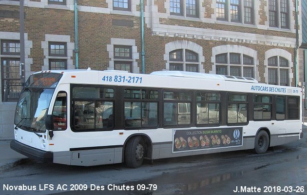 BUS/AUTOBUS: Novabus LFS ac 2009 Des Chutes