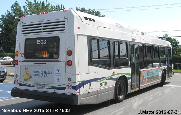 BUS/AUTOBUS: Novabus HEV 2015 STTR