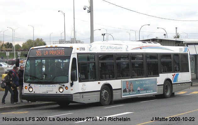 BUS/AUTOBUS: Novabus LFS40102 2007 La Quebecoise