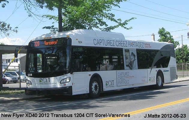 BUS/AUTOBUS: New Flyer XD 40 2012 Transbus