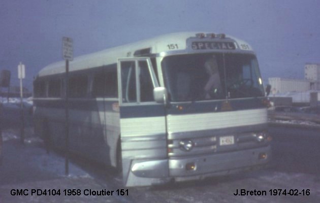 BUS/AUTOBUS: GMC PD 4104 1958 Cloutier