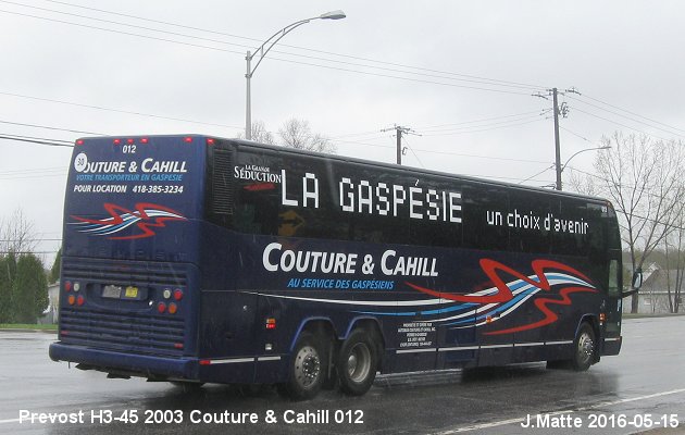 BUS/AUTOBUS: Prevost H3-45 2003 Couture & Cahill