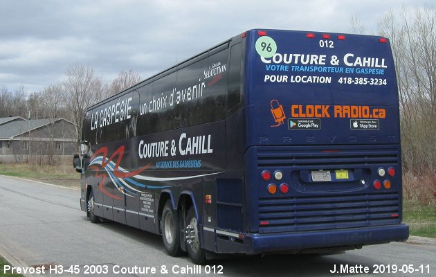 BUS/AUTOBUS: Prevost H3-45 2003 Couture & Cahill