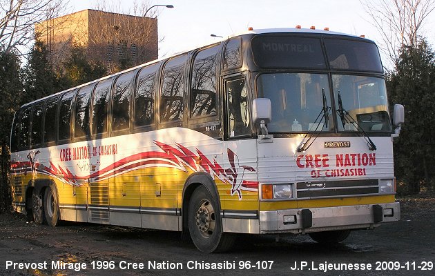 BUS/AUTOBUS: Prevost Mirage 1996 Cree Nation