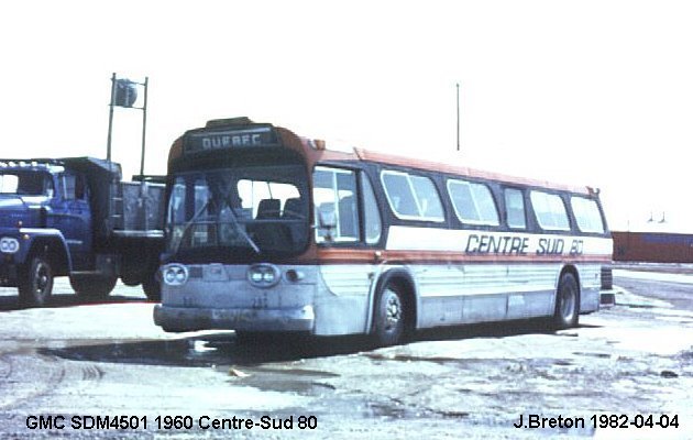 BUS/AUTOBUS: GMC SDM4501 1960 Centre Sud