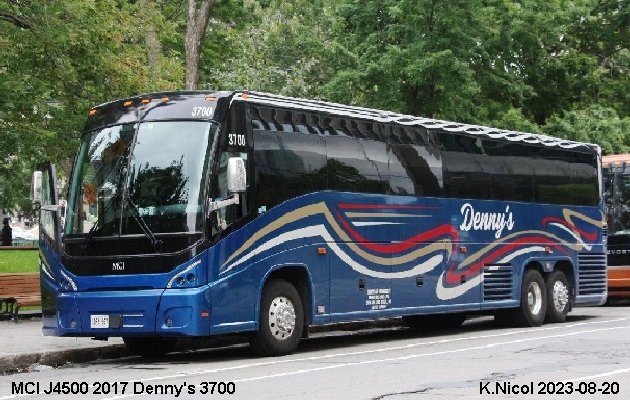 BUS/AUTOBUS: MCI J4500 2017 Dennys Bus Lines 